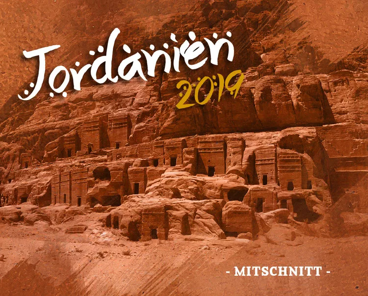 Cover Jordanienreise Mitschnitt 2019 mit Petra-Felsformationen