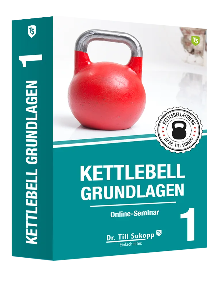Kettlebell-Grundlagen Online-Seminar Cover von Dr. Till Sukopp mit roter Kettlebell