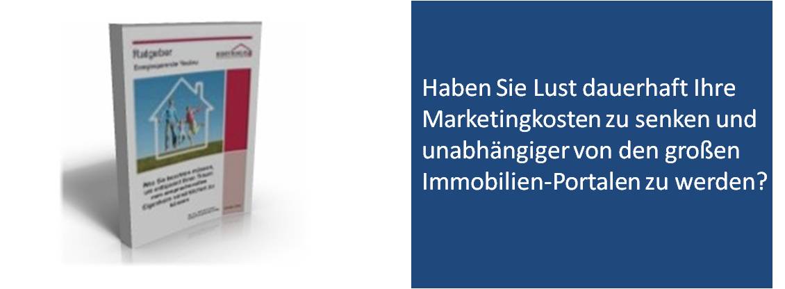 Slider mit Software-Box-Mockup und Frage zu günstigen Marketingkosten und Immobilien-Portal-Unabhängigkeit