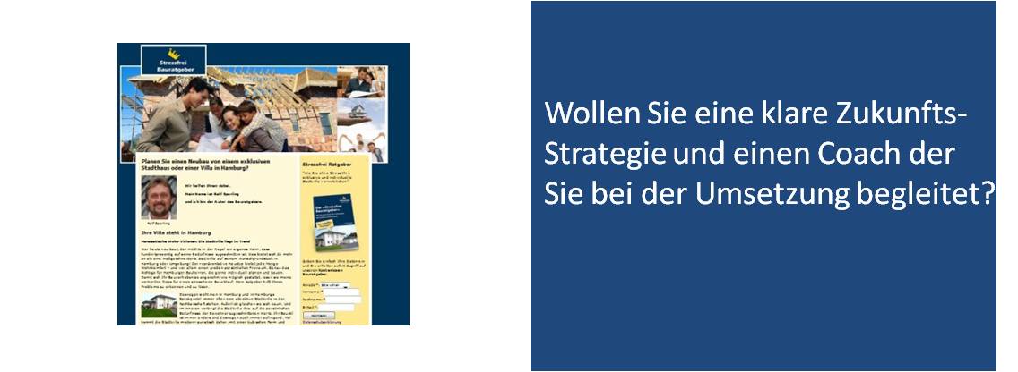Slider mit Website-Screenshot Bauwirtschaft und Frage zur Zukunftsstrategie und Coaching