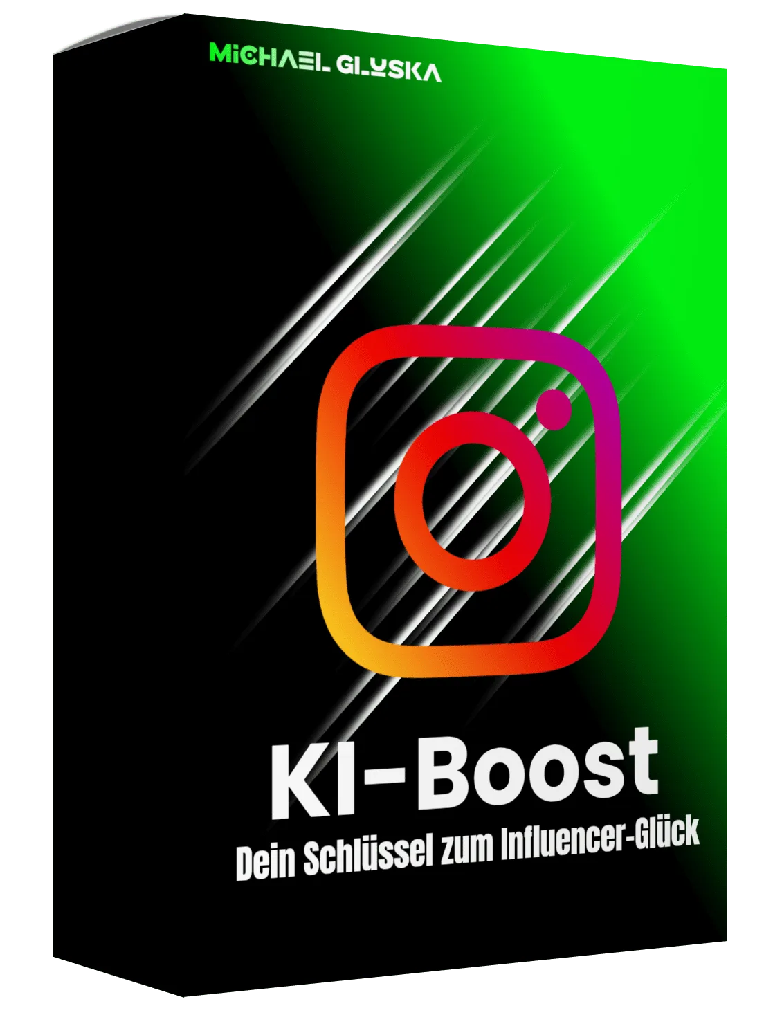 KI-Boost Produktbox von Michael Gluska – Dein Schlüssel zum Influencer-Glück mit Instagram-Logo