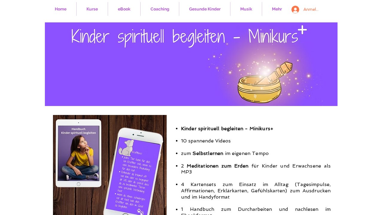 Kinder spirituell begleiten – Minikurs+ – Ansicht der Verkaufsseite