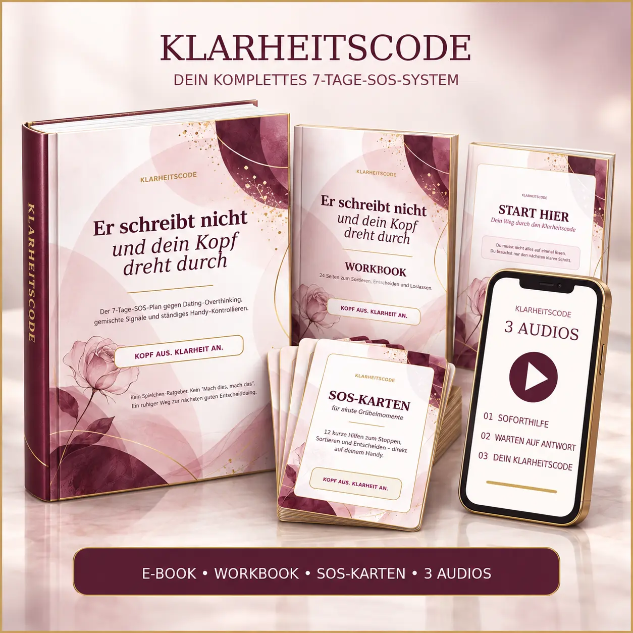 Klarheitscode Bundle mit E-Book, Workbook, SOS-Karten und Audios