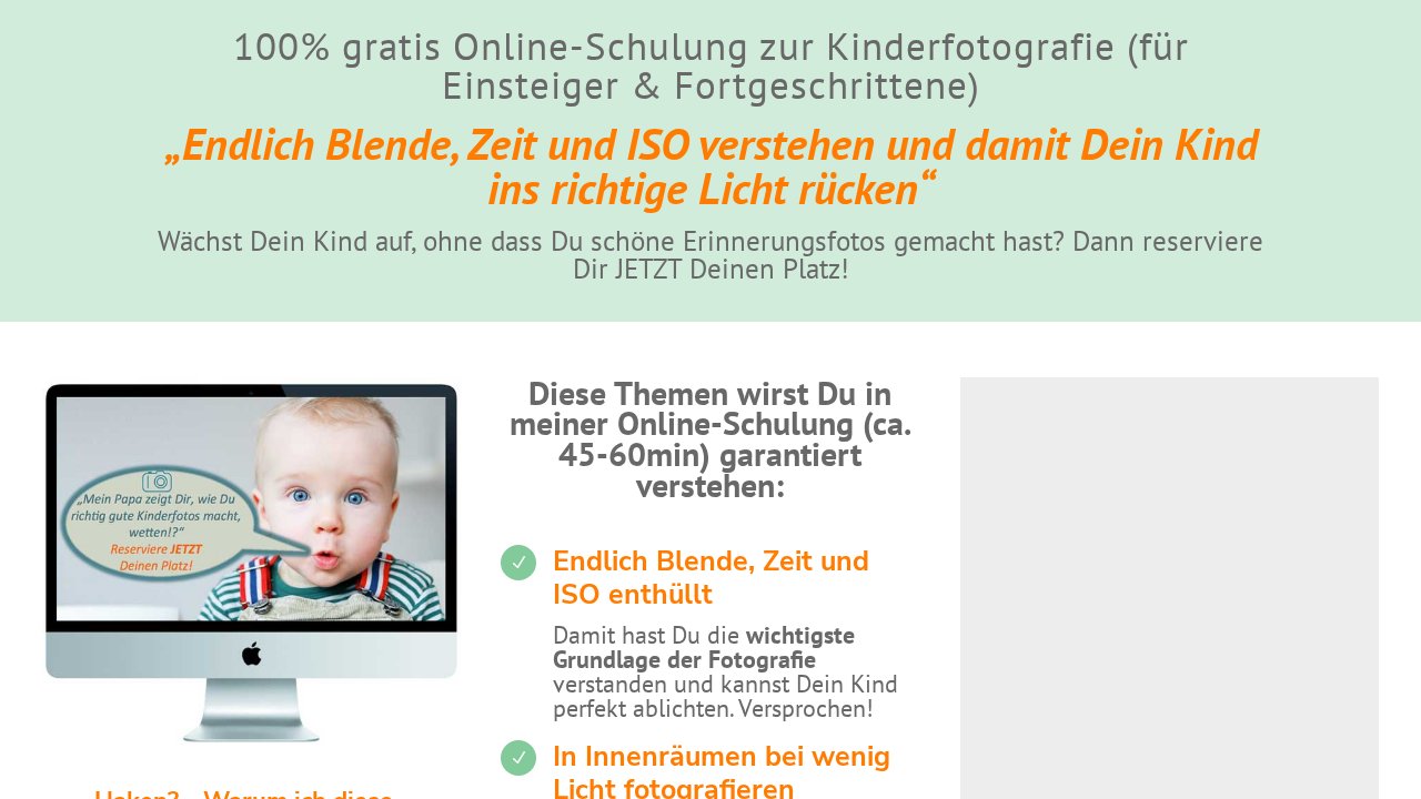 Komplett-Box Kinderfotografie – Gold – Ansicht der Verkaufsseite