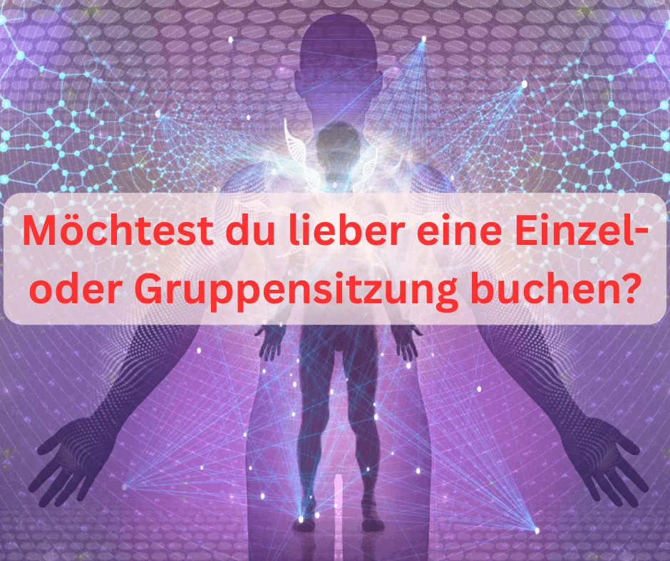 Körperaufrichtung – Energie-Coaching per Zoom 6 Digitale Figur mit Energienetzwerk und Frage zu Einzel- oder Gruppensitzung