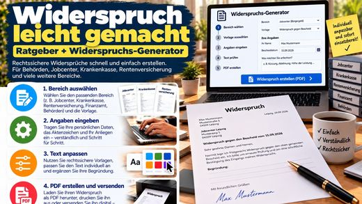 Ratgeber Widerspruch mit Widerspruchs-Generator und Formular