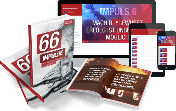 Christian Bischoff 66 Impulse Online-Kurs mit Materialien Laptop Tablet und Buch