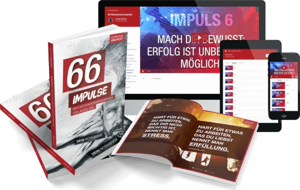 Christian Bischoff 66 Impulse Online-Kurs Mockup mit Laptop, Tablet und Materialien