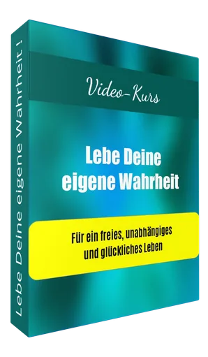 3D-Produktbox für Videokurs Lebe Deine eigene Wahrheit mit türkisem Design