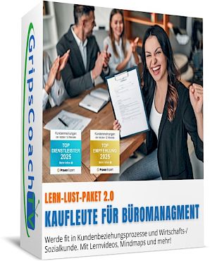 Lern-Lust-Paket 2.0 Kaufleute für Büromanagement Produktbox mit Frau im Business-Anzug