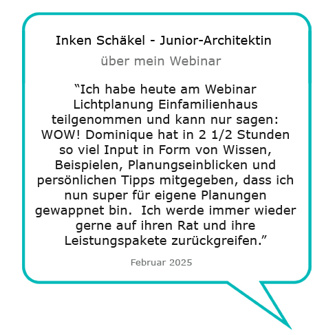 Kundenstimme von Junior-Architektin Inken Schäkel über das raumlicht Webinar