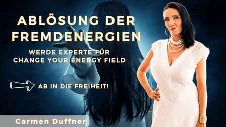 Carmen Duffner Ablösung der Fremdenergien Video-Thumbnail mit dunkelblauem Hintergrund
