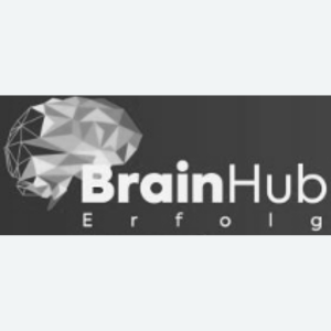 Live-Erfolgsseminar – Lösungen für ein selbstbestimmtes Lebe 9 Brain Hub Erfolg Logo mit stilisiertem Gehirn-Symbol