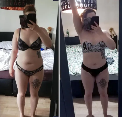 Low Carb – Abnehmkurs mit Ernährungsplan von OnVersum GmbH 20 Vorher-Nachher Transformation Lynn, Oberkörper und Bauch