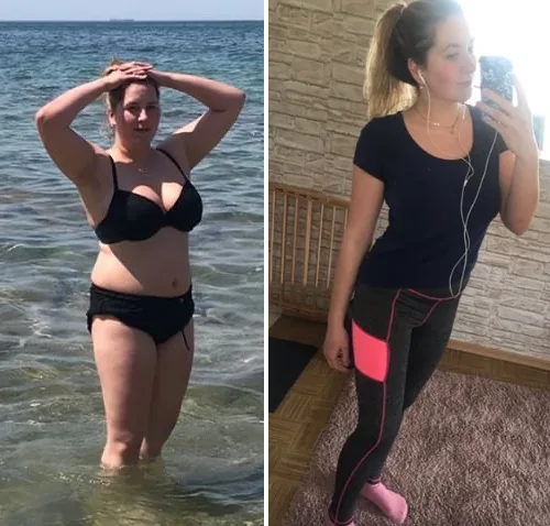 Low Carb – Abnehmkurs mit Ernährungsplan von OnVersum GmbH 23 Vorher-Nachher Transformation Nadine, Bikini und Alltag