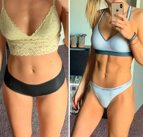Low Carb – Abnehmkurs mit Ernährungsplan von OnVersum GmbH 17 Vorher-Nachher Transformation Lea, Bauchbereich und Oberkörper
