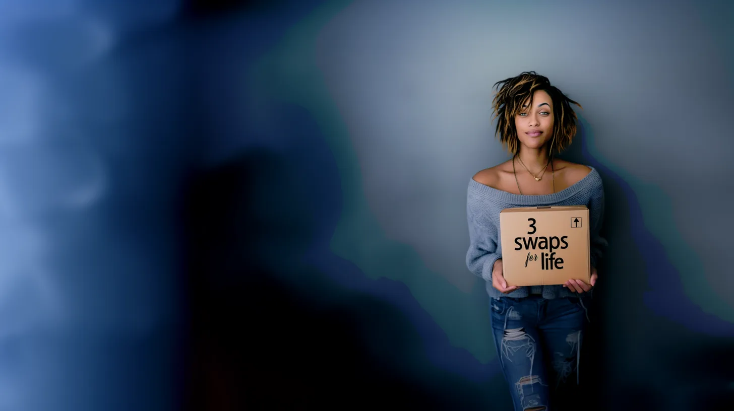 Frau mit Schild 3 Swaps for Life Kampagnenbild