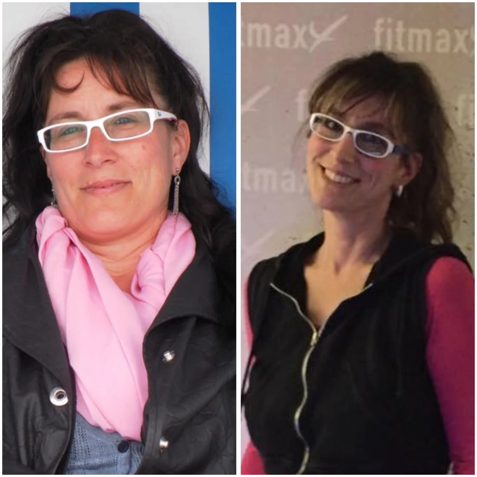 Zwei Frauen mit weißen Brillen und schwarzen Haaren, links in rosa Schal und schwarzer Jacke, rechts in schwarzer Weste mit b