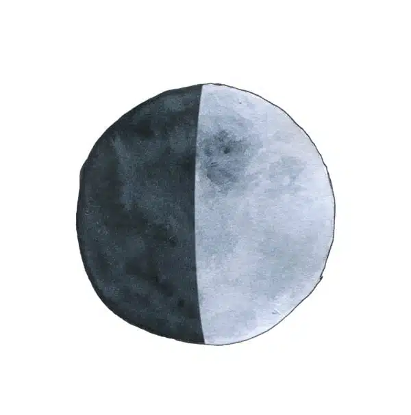 Magic Moon – Yogakurs zu den Mondphasen von Yoga mit Martina 4 Zunehmender Mond mit heller rechter Hälfte und dunkler linker Seite