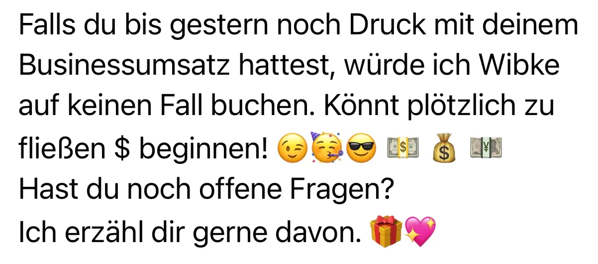 Kundenstimme über Geschäftserfolg und finanzielle Durchbrüche mit Wibke Sommers Kurs