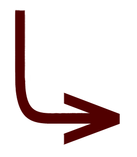 Dunkelroter Pfeil, der nach rechts zeigt, exoskelettales Design