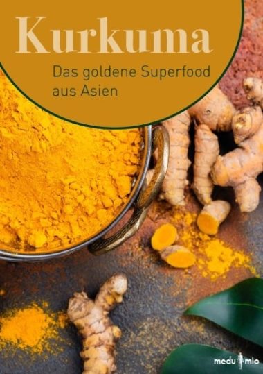 Kurkuma Guide Cover mit Kurkuma-Pulver und Ingwer