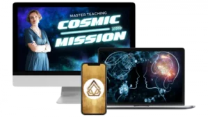 Master Teaching Cosmic Mission Produktmockup mit Monitor, Laptop und Smartphone