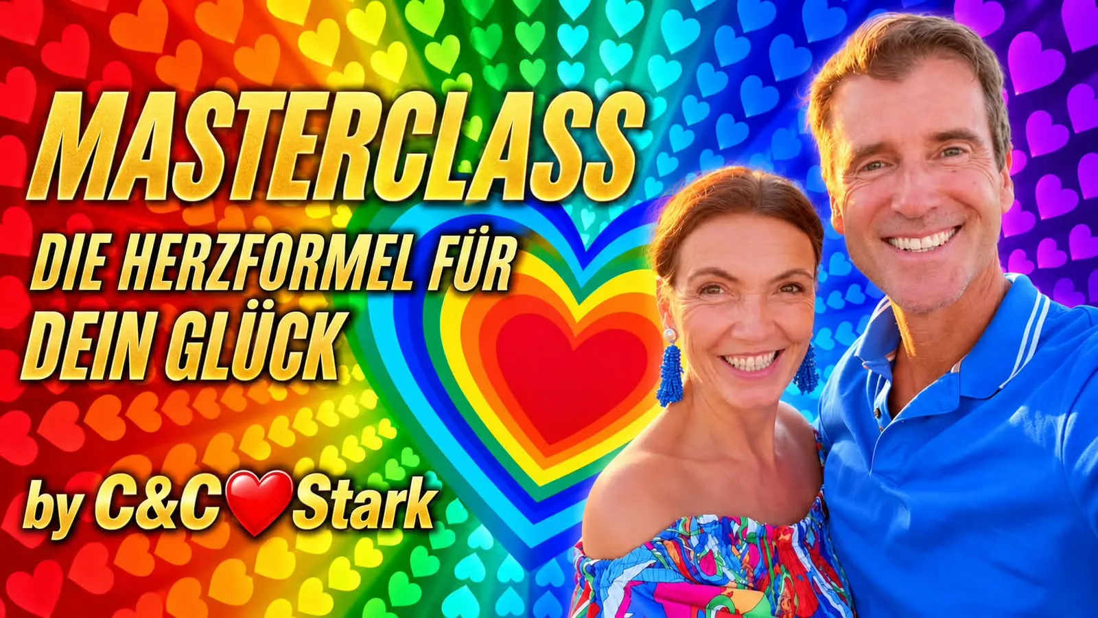 Masterclass Die Herzformel für Dein Glück mit Paar und Regenbogen-Herzen