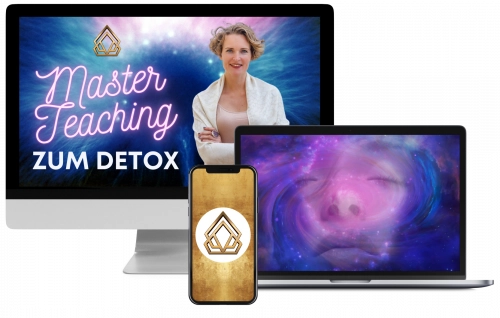 Masterteaching zum Detox - Produktmockup mit Desktop, Smartphone und Laptop