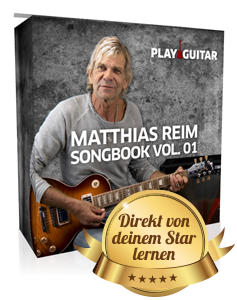 Matthias Reim Songbook Vol. 01 – Noten-E-Book für Gitarre 1 Matthias Reim Songbook Vol. 01 Cover mit Gitarrist und Lernsiegel