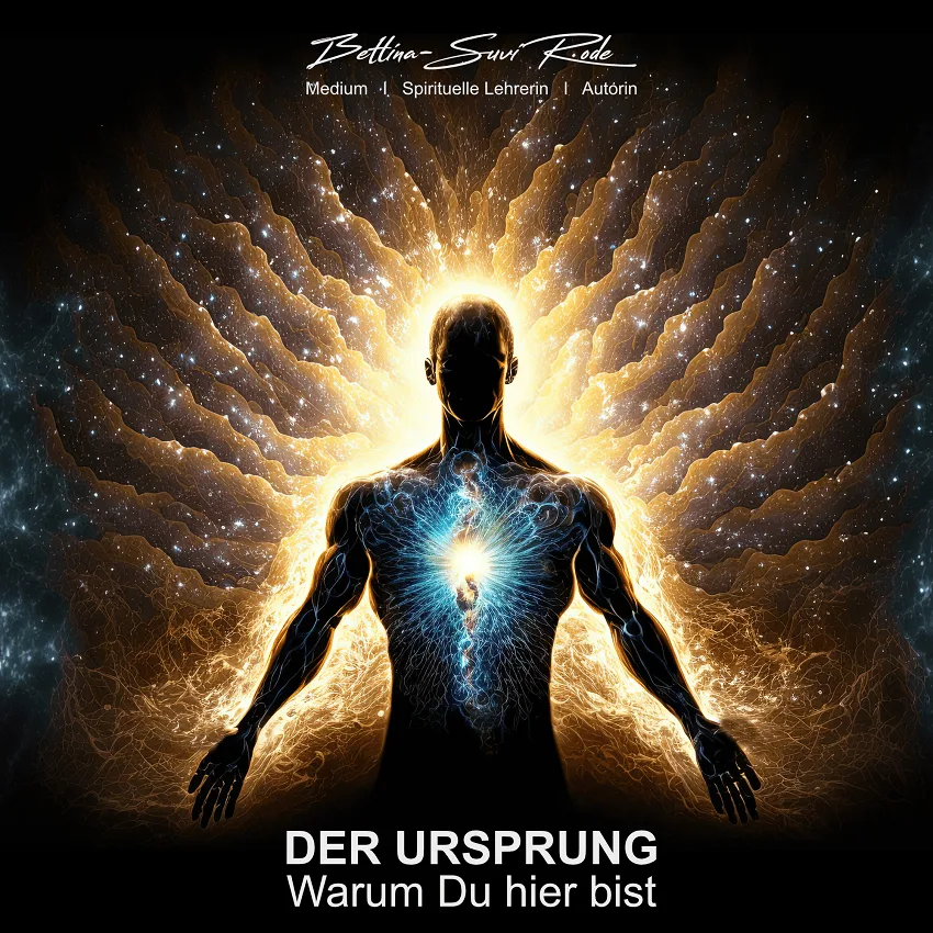 Medialität total – Videokurs zu Jenseitskontakten 10 Modul 1 Kursmodul mit leuchtender Figur und spirituellem Licht – Der Ursprung, Warum Du hier bist