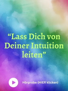 Hörprobe-Button für Meditation Intuition mit Play-Symbol und buntem Hintergrund