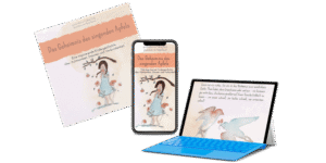 Mockup Das Geheimnis des singenden Apfels auf Buch, Smartphone und Tablet