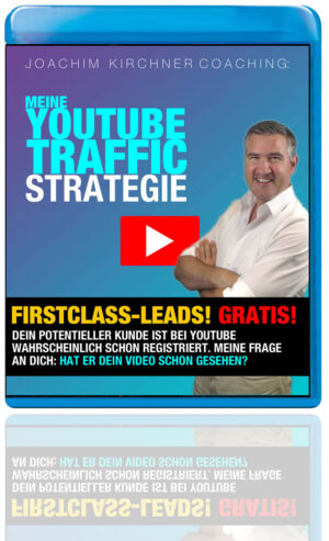 Videocoaching-Cover mit Joachim Kirchner zur YouTube Traffic-Strategie