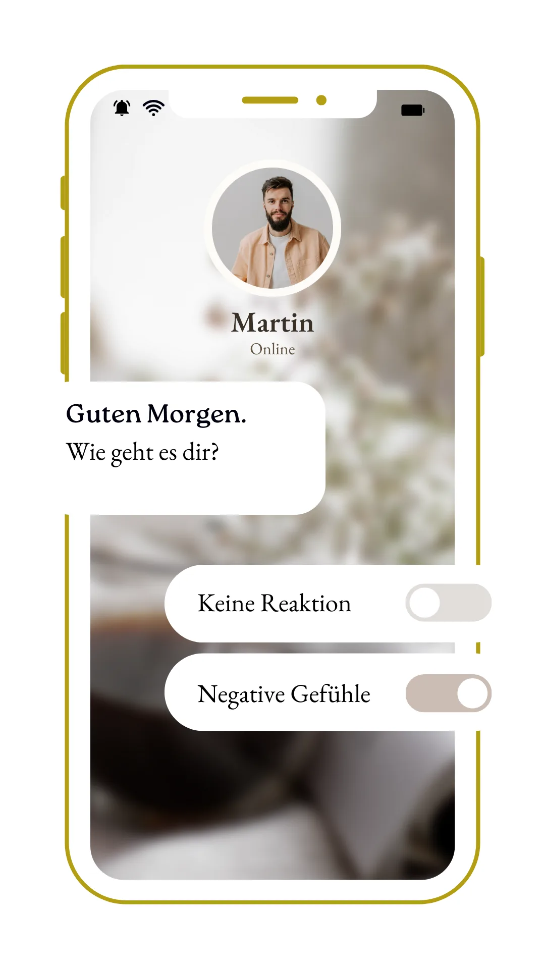 Smartphone-Mockup des Dualseelenweg Premium Kurses in Gold