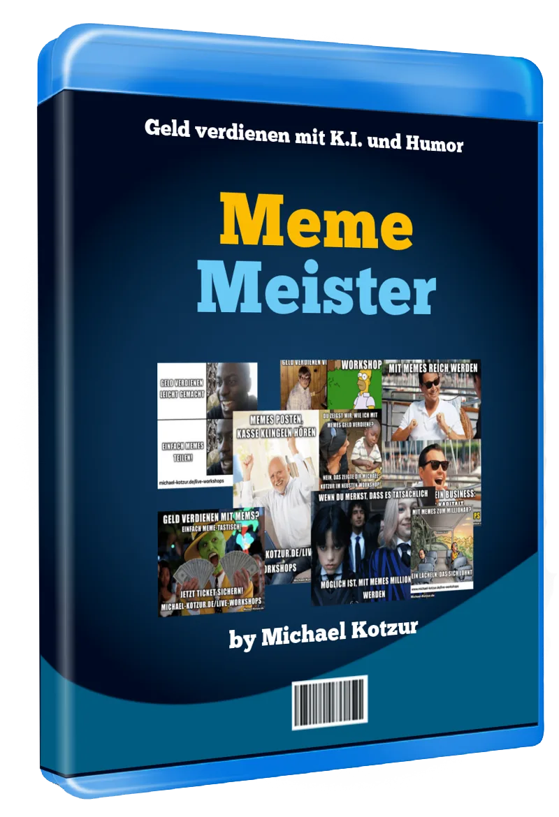 Produktmockup Meme-Meister Videokurs mit Michael Kotzur