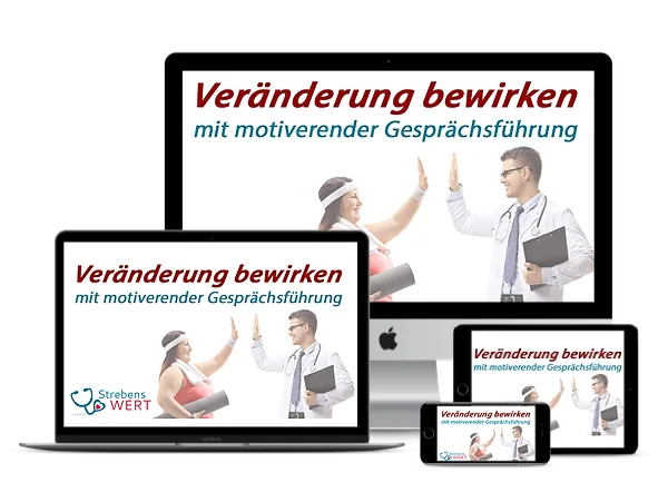 Responsive Mockup des Online-Kurses Motivational Interviewing auf Desktop, Tablet und Smartphone