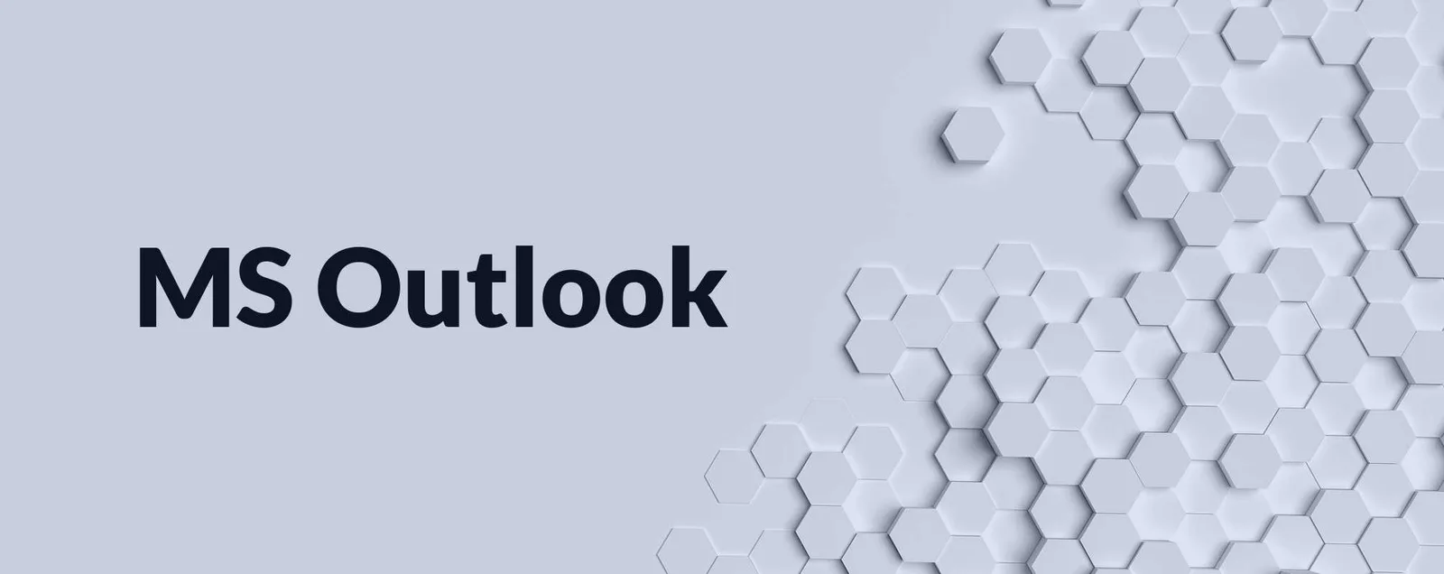 Titelfolie MS Outlook auf hellblauem Hintergrund mit Hexagon-Muster-Dekoration