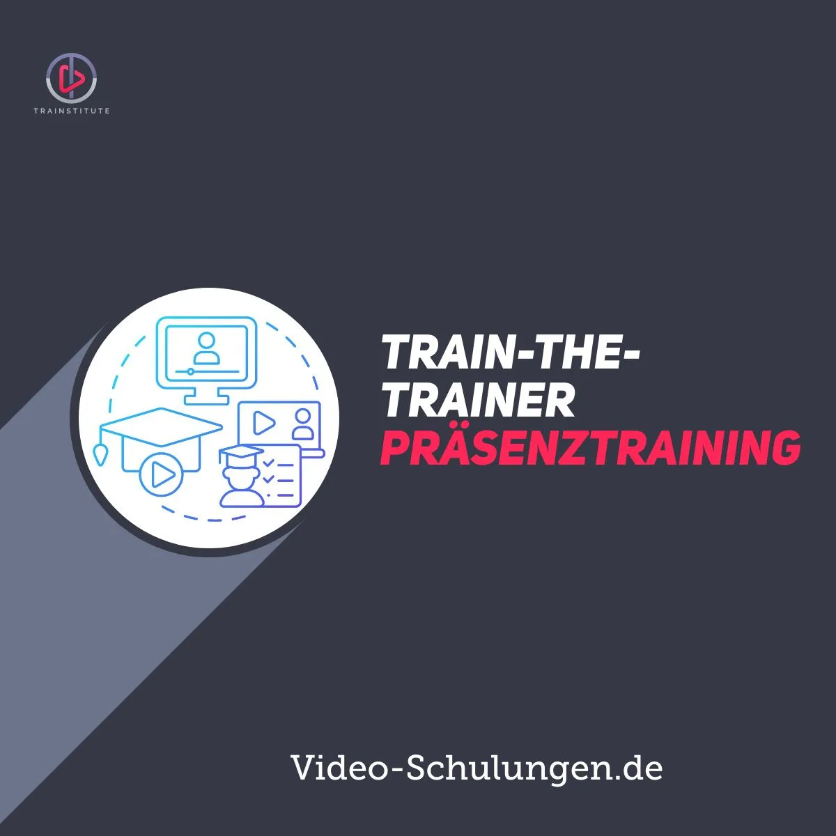 Quadratisches Social-Media-Banner für Train the Trainer Präsenztraining mit Icon