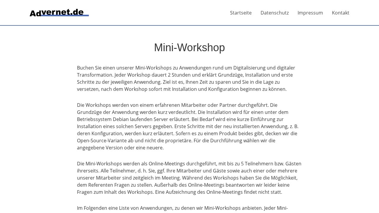 Mini-Workshop – Live-Workshop zu Open-Source-Software 1 Mini-Workshop – Ansicht der Verkaufsseite