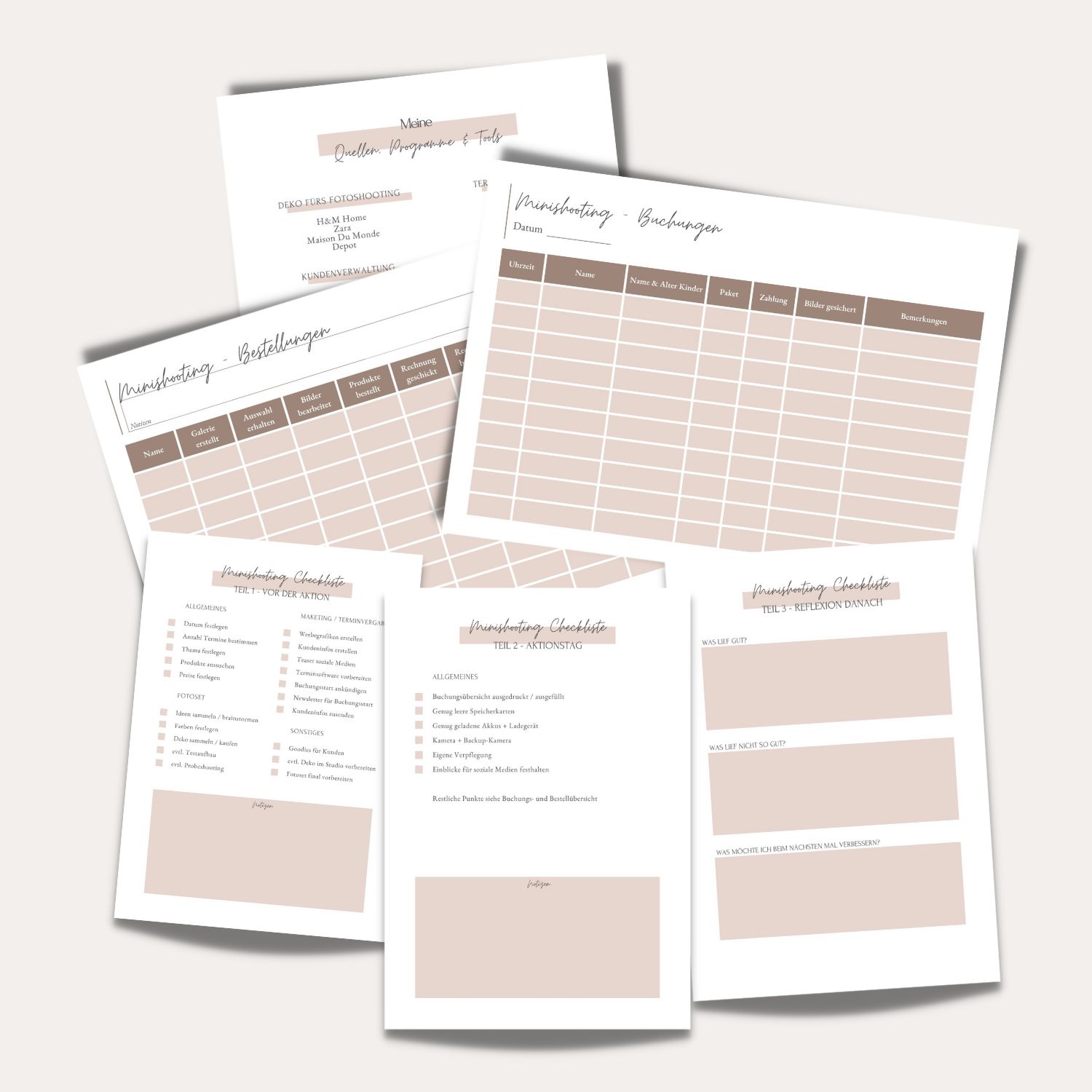 Minishooting Guide Bonus-Materialien: Arbeitsblätter und Checklisten zum Ausdrucken