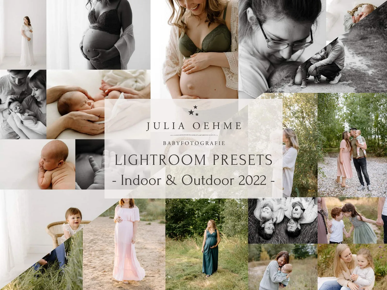 Lightroom Presets 2022 Vorschau mit Baby-, Schwangerschafts- und Familienfotos