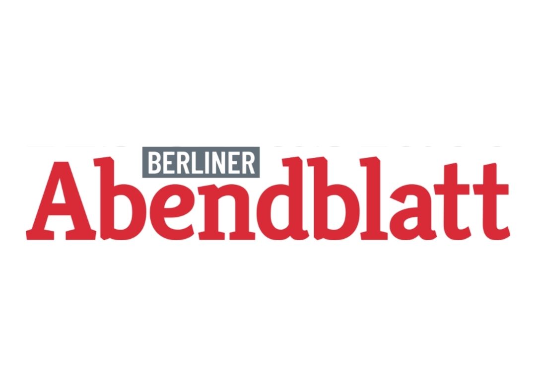 Berliner Abendblatt Logo in Rot mit grauem Balken