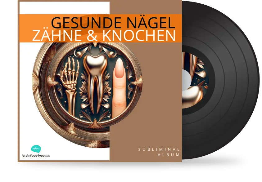 Subliminal-Album Cover Gesunde Nägel Zähne & Knochen mit anatomischer Grafik