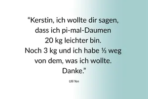 Mit Mindset und Klopfen zur Wunschfigur – Videokurs zum Abnehmen 8 Kundenstimme von Kerstin über Gewichtsverlust durch "pi-mal-Daumen" Methode
