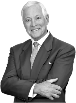 Schwarz-Weiß Porträt Brian Tracy, Bestseller Autor und Speaker