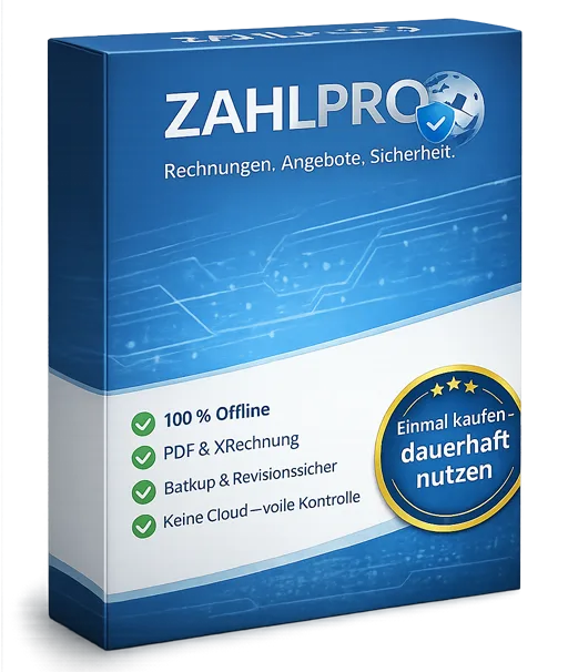 ZahlPro Rechnungssoftware Screenshot für Angebote, Rechnungen und E-Rechnung