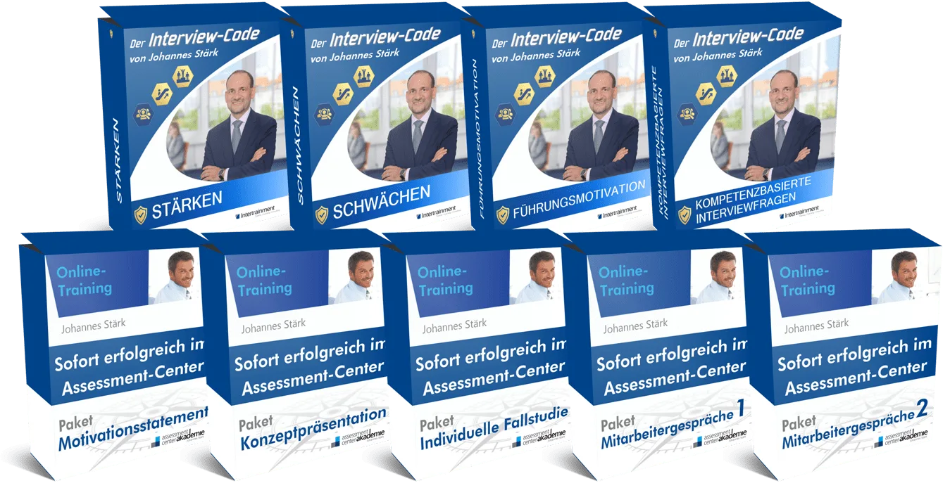 Übersicht Interview-Code Boxen und Online-Training Pakete mit erweiterten Modulen