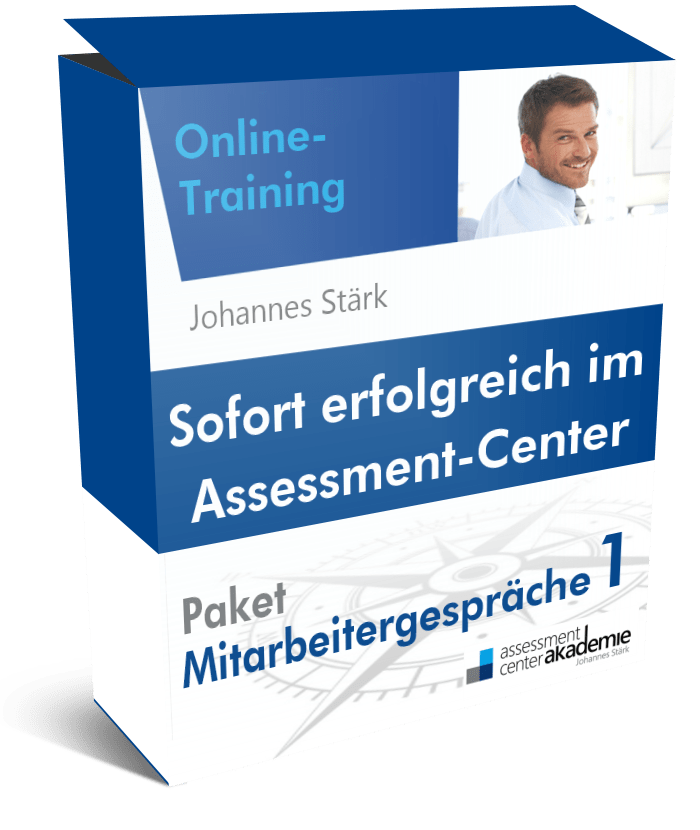 Produktbox Online-Training Sofort erfolgreich im Assessment-Center Paket 1 Mitarbeitergespräche mit Trainer Johannes Stärk
