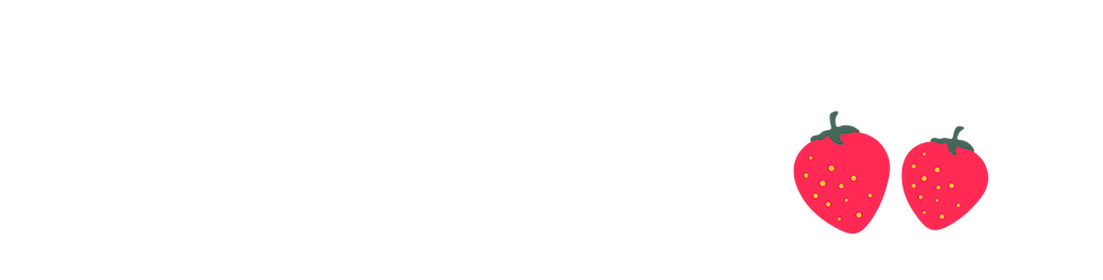 Morerawfood E-Buch Bundle – Rohkost-Rezepte als E-Book-Paket 2 Hero-Banner mit zwei roten Erdbeeren auf weißem Hintergrund